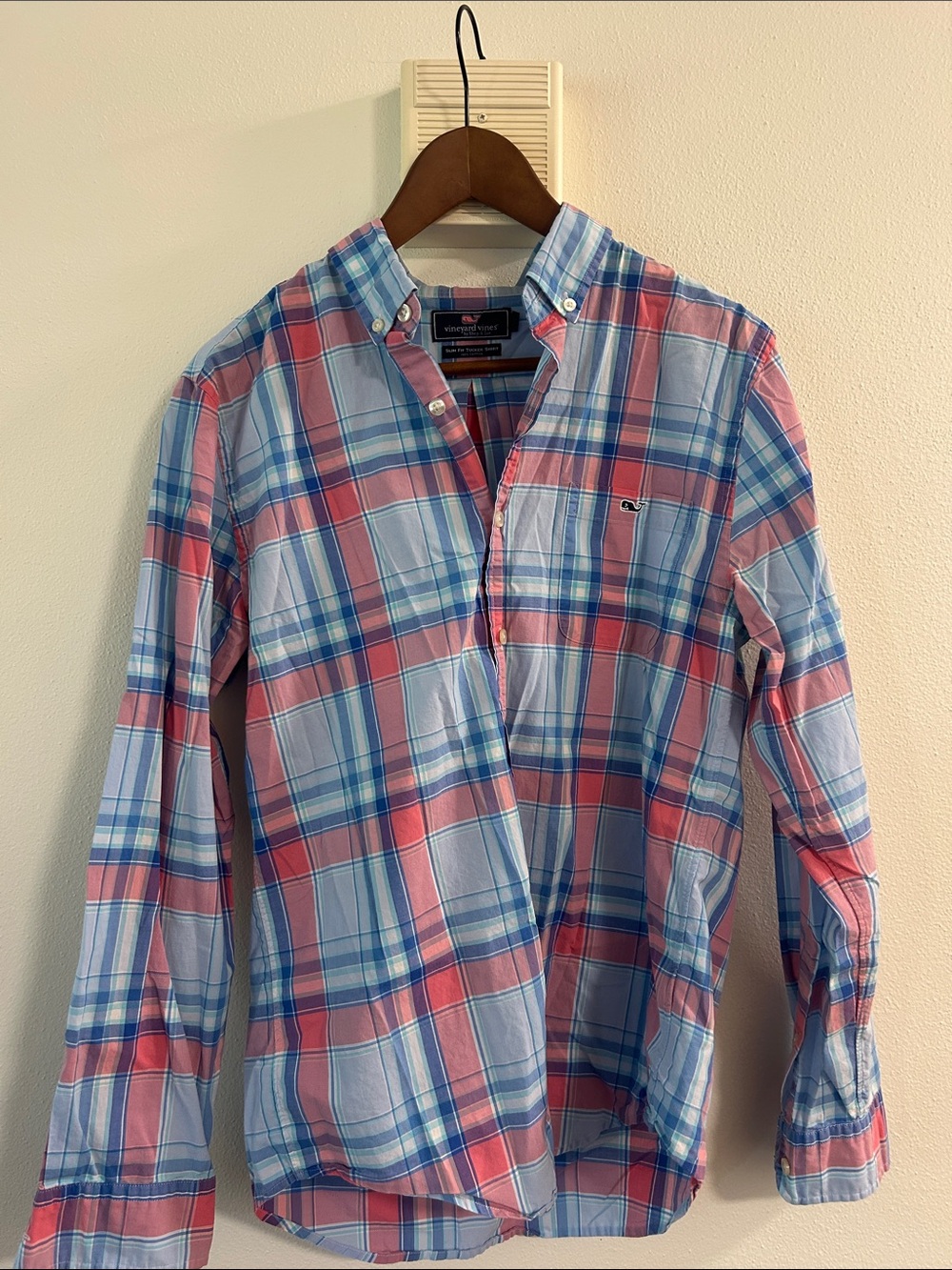 Vineyard Vines Pink & Light Blue Plaid Button-Down Shirt